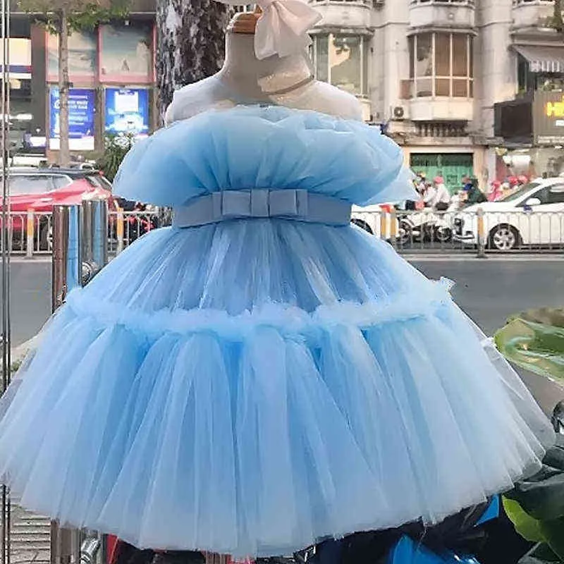 Children Dresses for Girls Birthday Tulle Elegant Evening Gown Kids Princess Christmas Dress Baby Wedding Party Prom Dresses G220428