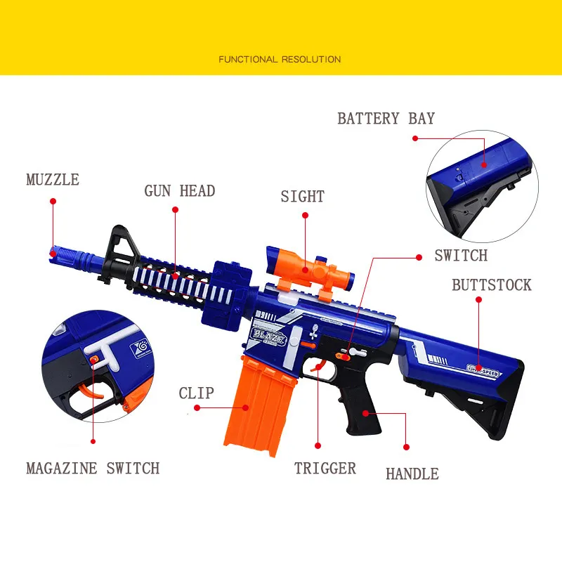 Electric 10 Rounds Sniper Soft Bullet Toy Gun Child Battle Parent-child Interactive Shooting Plastic Model Gift