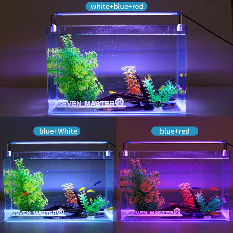 Aquarium barre lumineuse LED Fish Tank sur lampe plante éclairage croissant paysage aquatique décor 18-58cm accessoires extensibles 220210