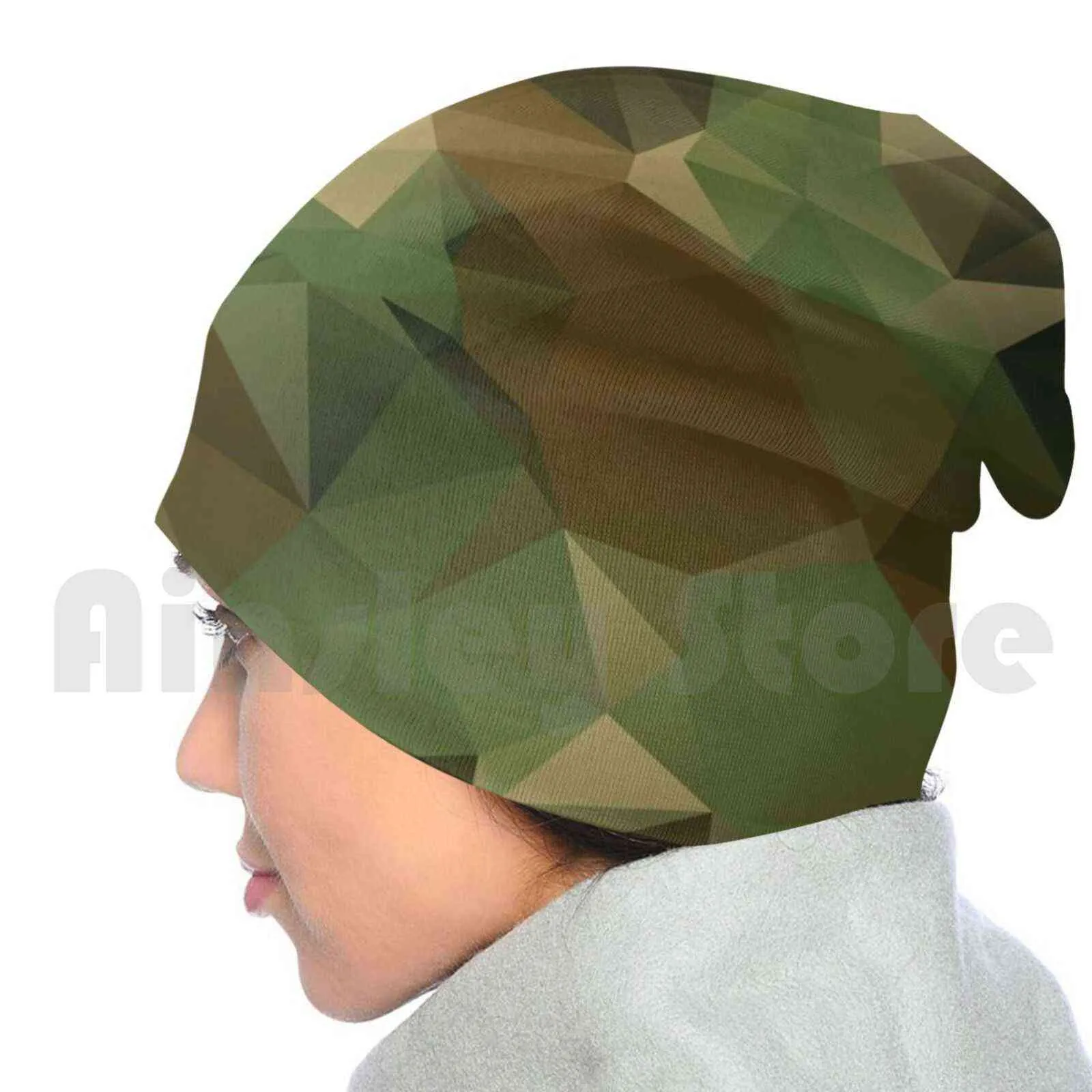 Polígono Feijão de Camuflagem Malha Chapéu 1605 Gosinhos Imprimir Polígono Camuflagem Camo Low Poly Abstract Camo Padrão Y21111