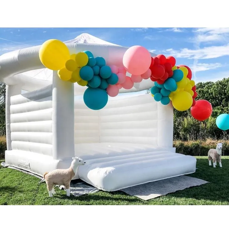 4x4m -13ftx13ft Wedding White Bouncy Castle Inflatable White Jum Castle Adults Bouncer Wedding Party Bounce House212T