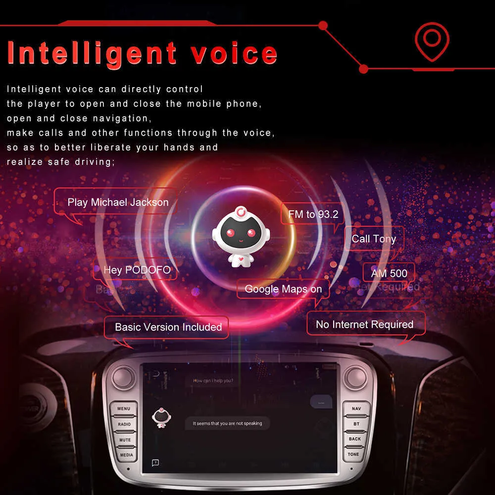 Android 10 autoradio 2 Din récepteur stéréo lecteur multimédia de voiture pour Ford Focus s-max 2007-2012 Galaxy c-max GPS