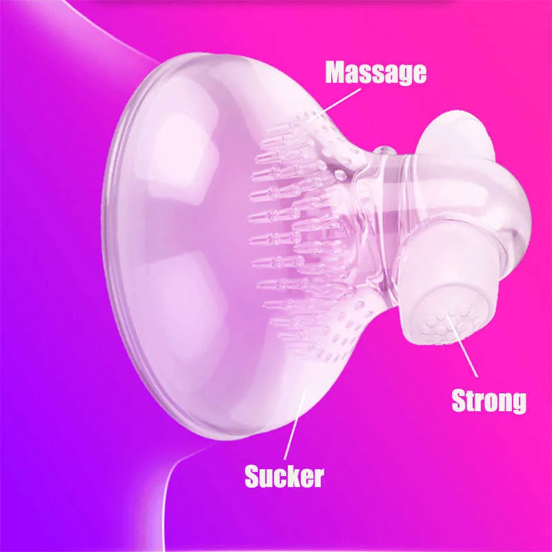 Massage Artiklar Trådlös Stark Sucker Nippel Vibrator Massage Bröststimulator Förstoring Pump Kvinnor Onani Sexleksak För Kvinna