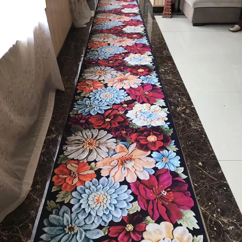Kreatywny kwiat dywany europejski hallway portier do salonu maty sypialni dywany kuchenne schody dywanowe anty-skid el331g