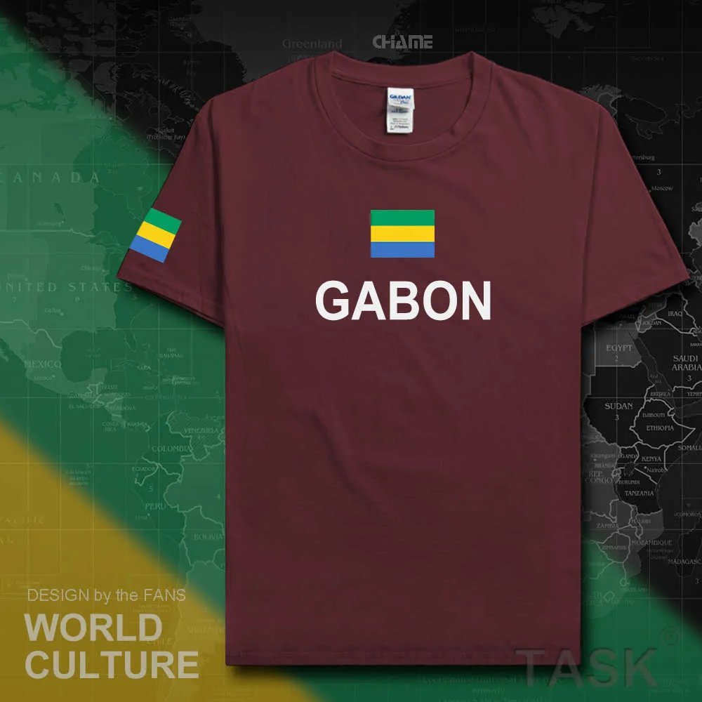 República Gabonesa Gabão Homens Camiseta Moda Jersey Nation Equipe 100% algodão t-shirt roupas camisetas Country Sporting Gabonaise X0621