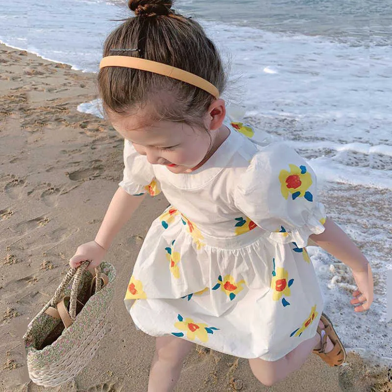 Ropa para niñas vestido dulce bebé fiesta de cumpleaños ocio vacaciones junto al mar vestidos de playa 2-7 años Beibei moda calidad ropa infantil Q0716