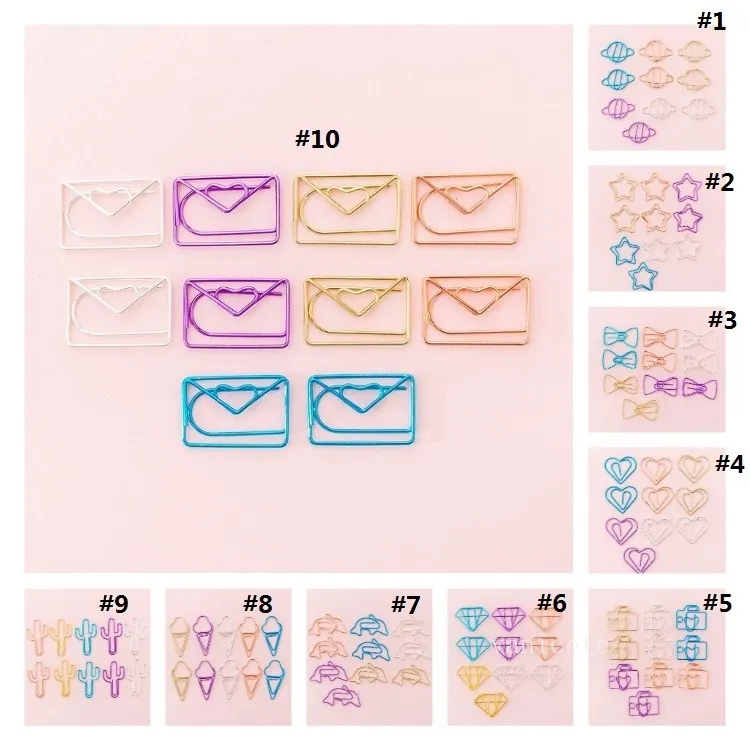Creative Hollow Paper Clip Set Gold Cute Bookmark Cli Office Supplies Studentc DIY Hand Account Accessory T2I53222