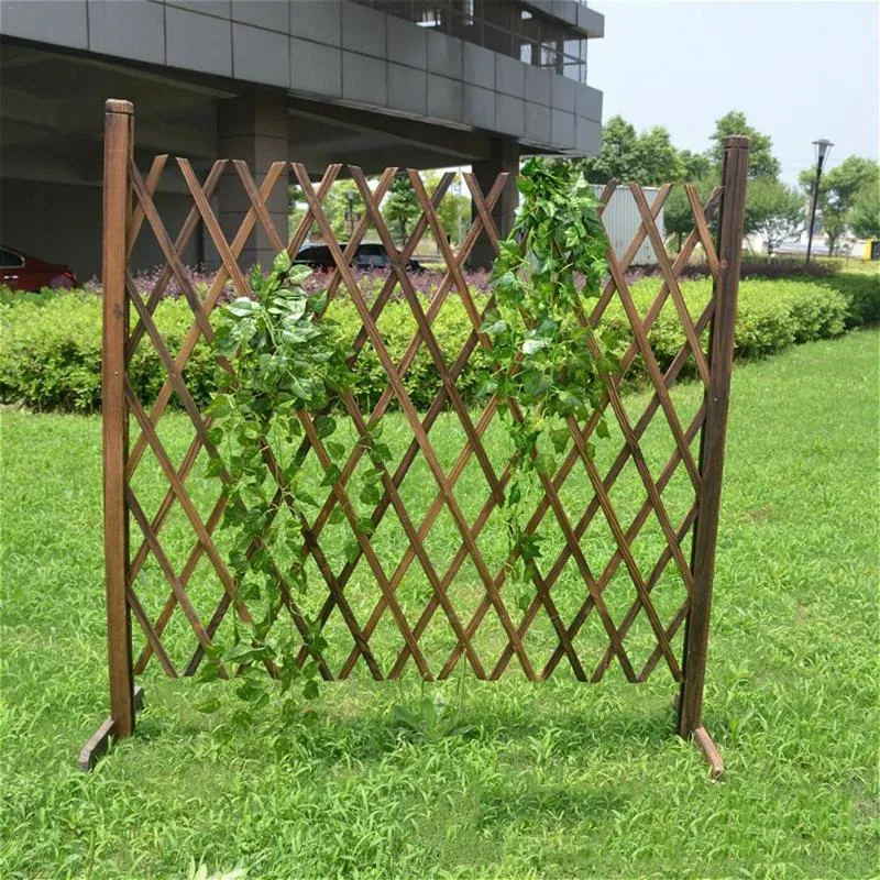 Szermierki kratowiski bramy rozszerzające się rozszerzające drewniane ogrodzenie bezpieczeństwo zwierząt domowych do ogrodu dekoracji trawnika ogrodowego zwęglone antykorosive264i
