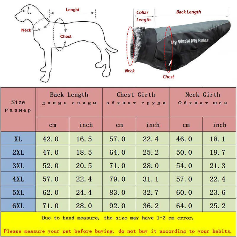 Stor hundjacka päls reflekterande vinterkläder för husdjur Vattentät stor / medium hundrock med avtagbar varm valp sele outfit 211007