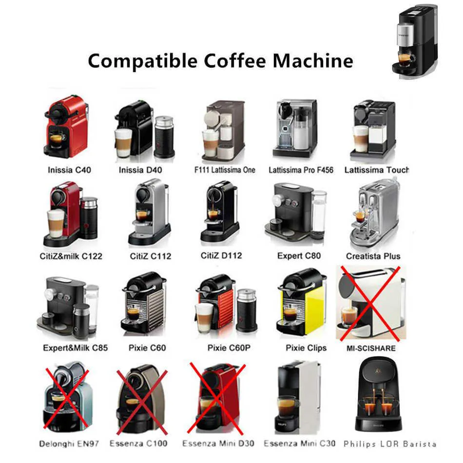 Capsula di caffè in acciaio inossidabile ICafilas SVIP capsule filtranti riutilizzabili Nespresso riutilizzabili Inox Crema Espress riutilizzabile 2106073581634