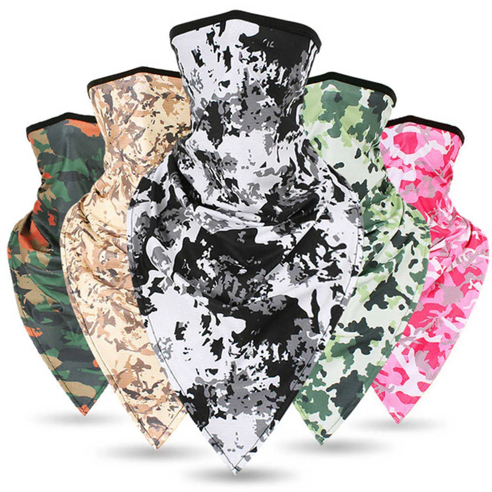 tactique Ski camouflage Triangle écharpe sport Bandana visage masque pêche cyclisme course cou guêtre couverture bandeau hommes filles Y1020