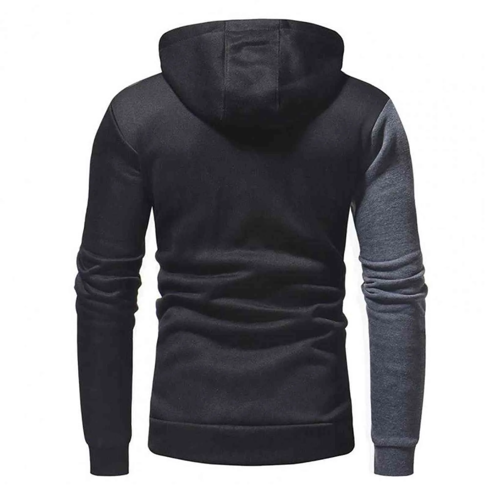 Sweats à capuche patchwork hommes sweat à capuche mince doublure en polaire pull haut hommes sweats à capuche sudaderas con capucha Y211122