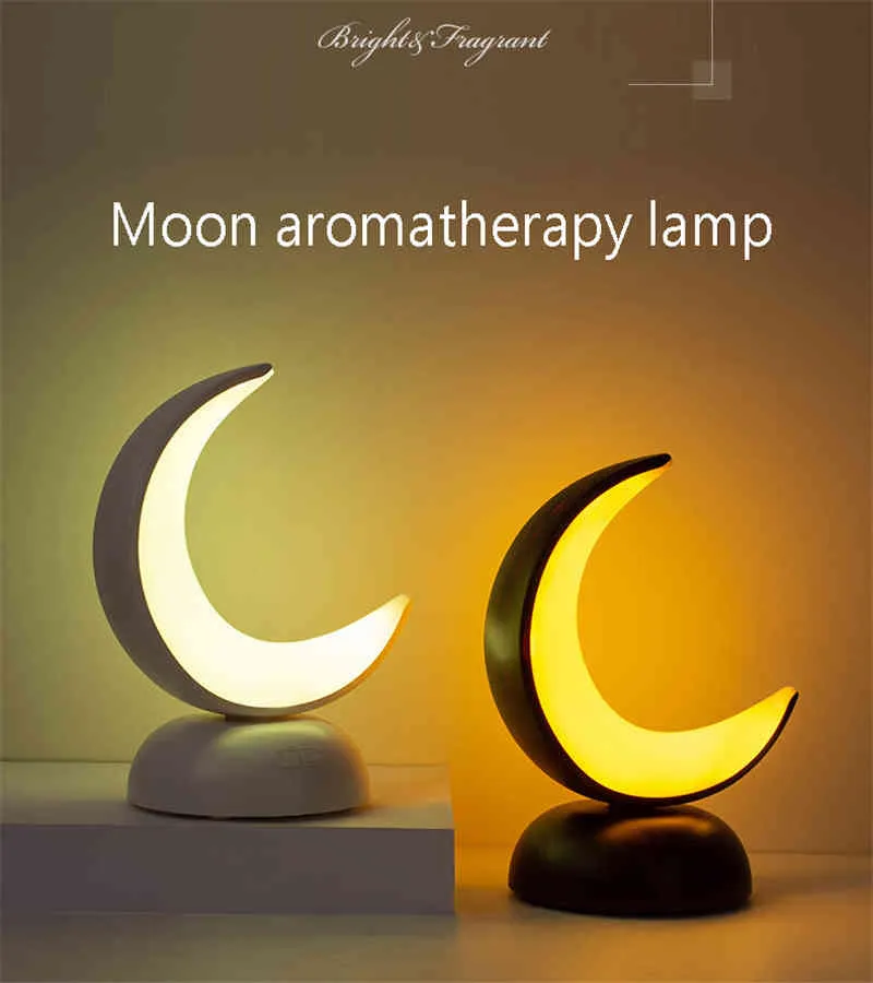 Kreative Mond LED Tisch Dekor Typ-c USB Lade Duft Ätherisches Öl Lampe Luft Aroma Diffusor Nachtlicht Dimmbar