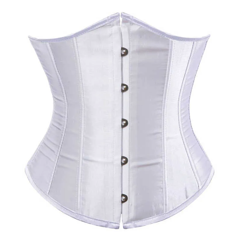 Gothique Burlesque Underbust Corsets Bustiers Sexy Plus Size Satin Solid Color Vintage Lace Up Bodyshaper