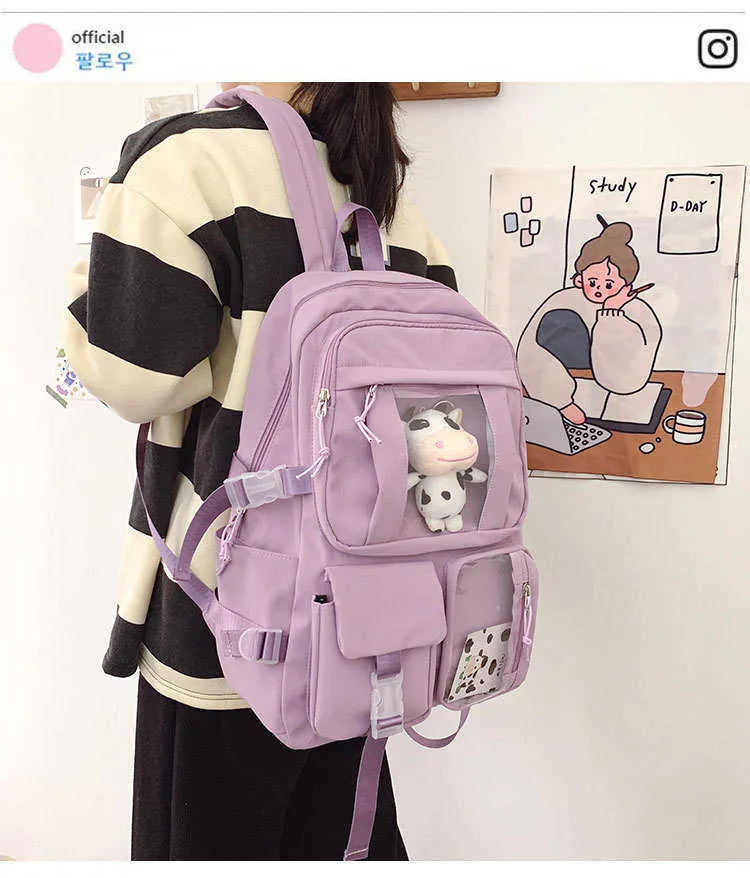 Palavras-chave japonês kawaii vaca escola para meninas adolescentes meninos 2021 novo mochila bonito saco de escola para adolescentes meninos meninos estudantes universitários q0528