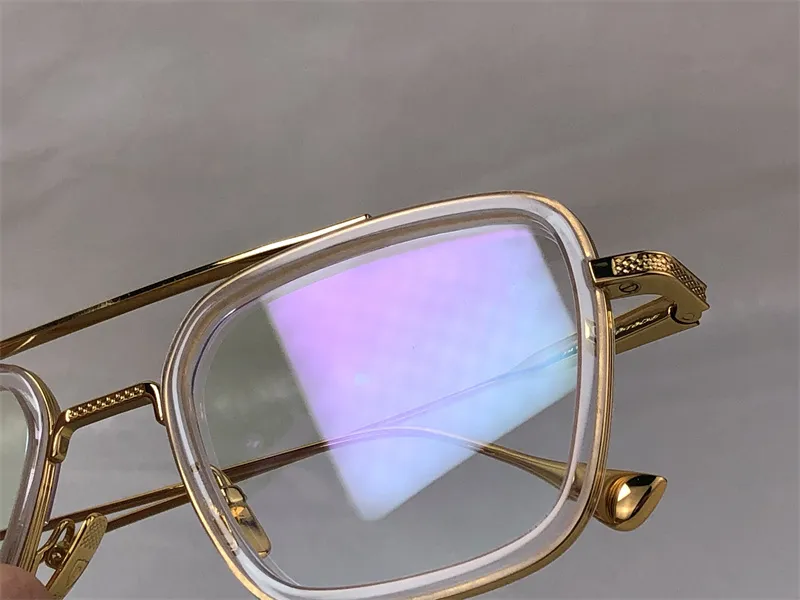 Óculos ópticos masculinos de design de moda 006 quadrado K moldura dourada estilo simples óculos transparentes de alta qualidade lente transparente 261y