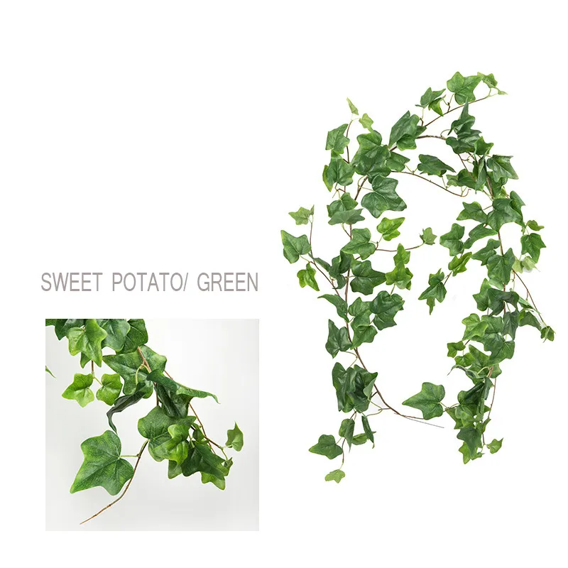 170cm Artificial Begonia rattan green sweet potato vine silk willow decoration plant for home pipe background wedding decorative