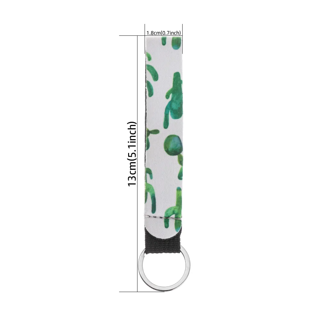 Tornario alla moda Sunflower Leoparda Stampa del leopardo Stampato Lungo Strap Hanging Key Holdans Lanyard Rings Ciondolo Accessorio fai -da -te ciondolo Accessorio fai -da -te