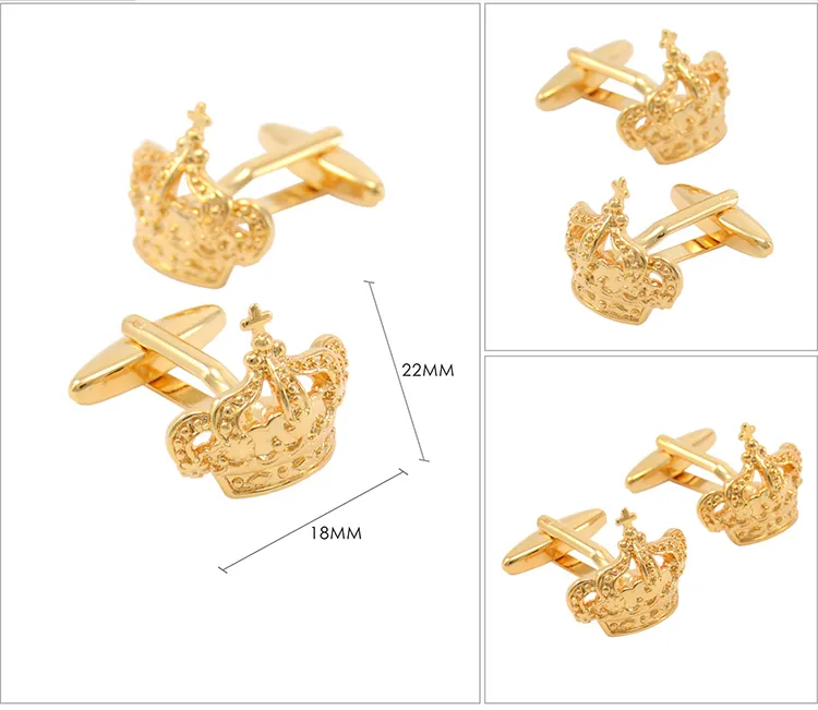 SAVOYSHI Luxury Gold color Crown for Mens Shirt buttons High Quality Cuff links Brand Wedding Gift Jewelry