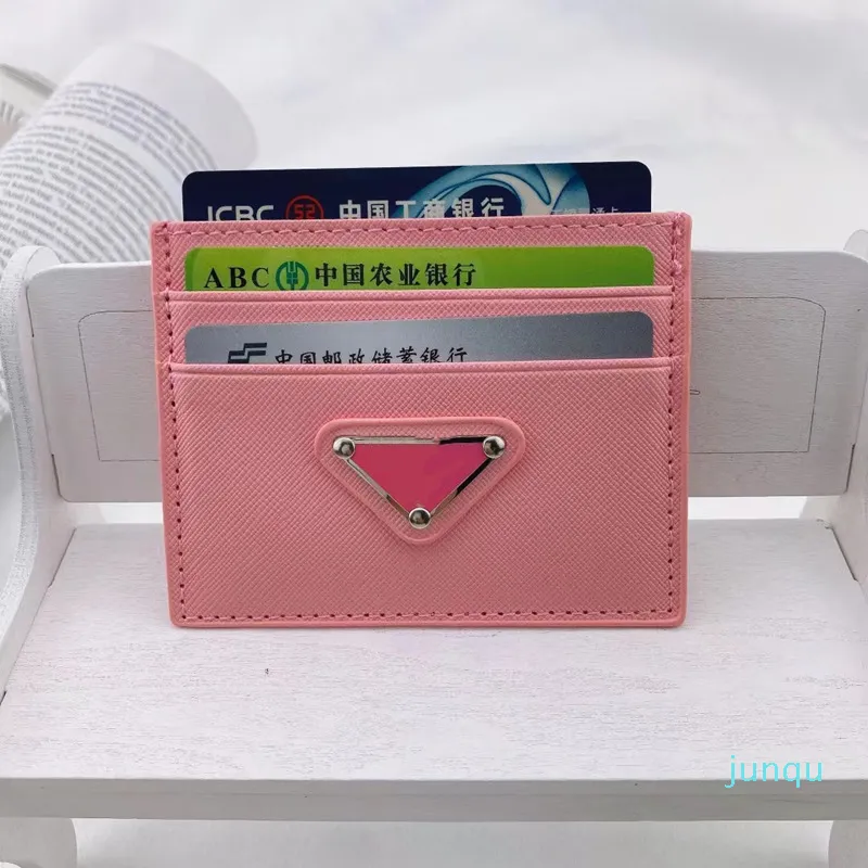 Fashion Design Triangle Mark Card Holders Credit Wallet Leather Passport Cover ID Business Mini Pocket Travel for Men Women Purse 233s