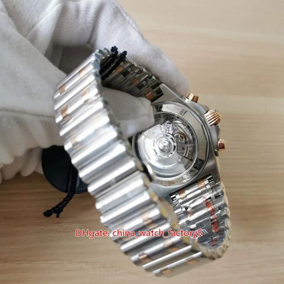 GF Factory Мужские часы супер качества 42 мм Chronomat B01 42 18-каратного розового золота с сапфировым стеклом, хронограф ETA 7750 Механизм механический Automa256y