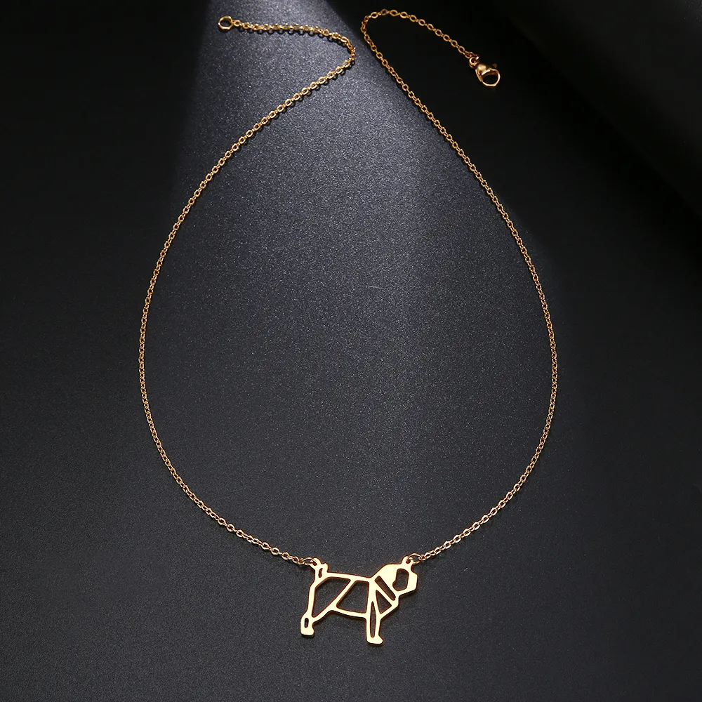 Cacana Stainless Steel Necklac Cute Dog Pet Pendant for Women Love My Pet Animal Dog Necklace Choker Ketting Jewelry Gift (2)