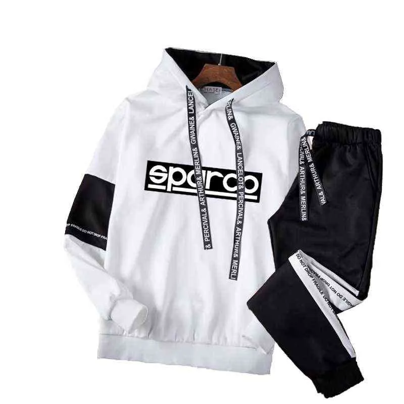 Bikinis Secret Sports Suit Men's Spring and Autumn Trend SPARCO Casual Wear Men Sweater Two-piece 211220