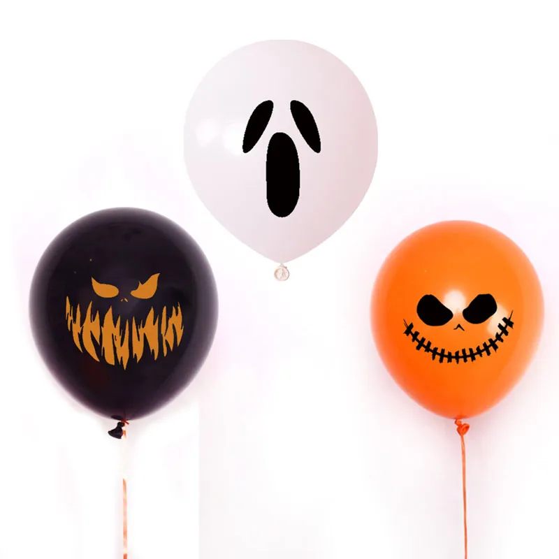 Cadılar bayramı Düşmek Bayrak Balon Dekorasyon Örümcek Ghost Kafatası Kabak Baskı Balonlar Hallowmas Partisi Asılı Süslemeleri BH4896 TYJ