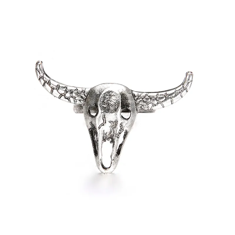 Retro Punk Bull anillos para hombres mujeres moda creativa mujer Hip Hop anillo joyería personalidad redimensionable hombre Bar joyería