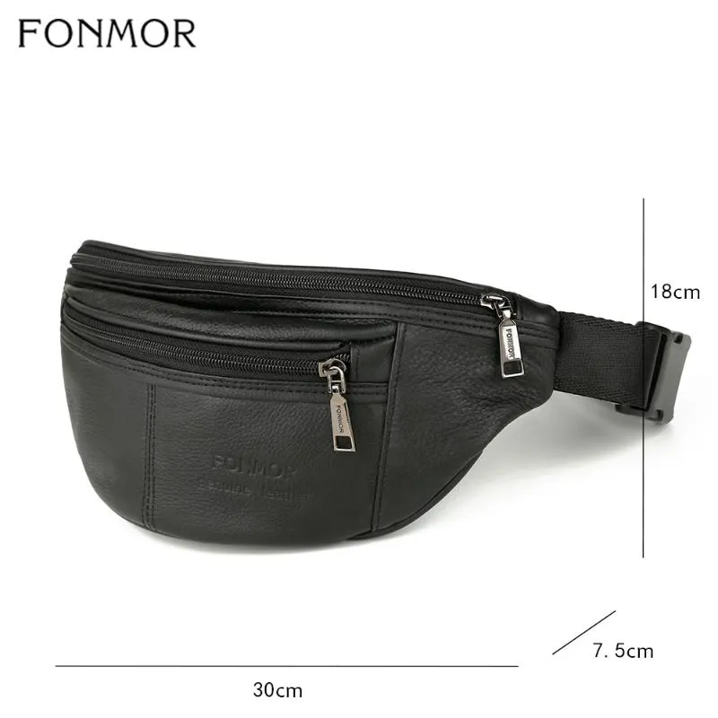 Sacchi in vita Fonmor Womens Antitheft Bag Fanny Pack Guida Cintura in pelle Piccola telefono Piccolo Tasto Black Man Black Pack UNISEX270W