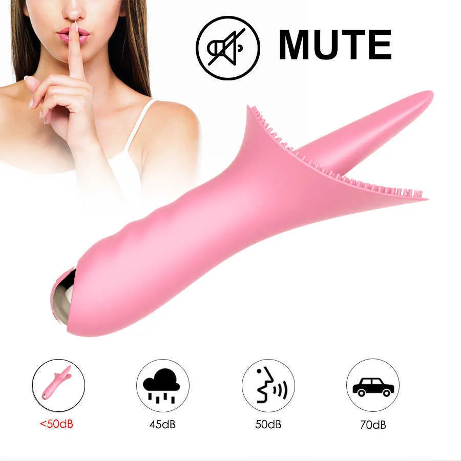 Rechargeable 10 Vibration Modes Tongue Cunnilingus Massager Licking Clitoris Stimulation Tightening Pussy Sex Toys for Women P0816