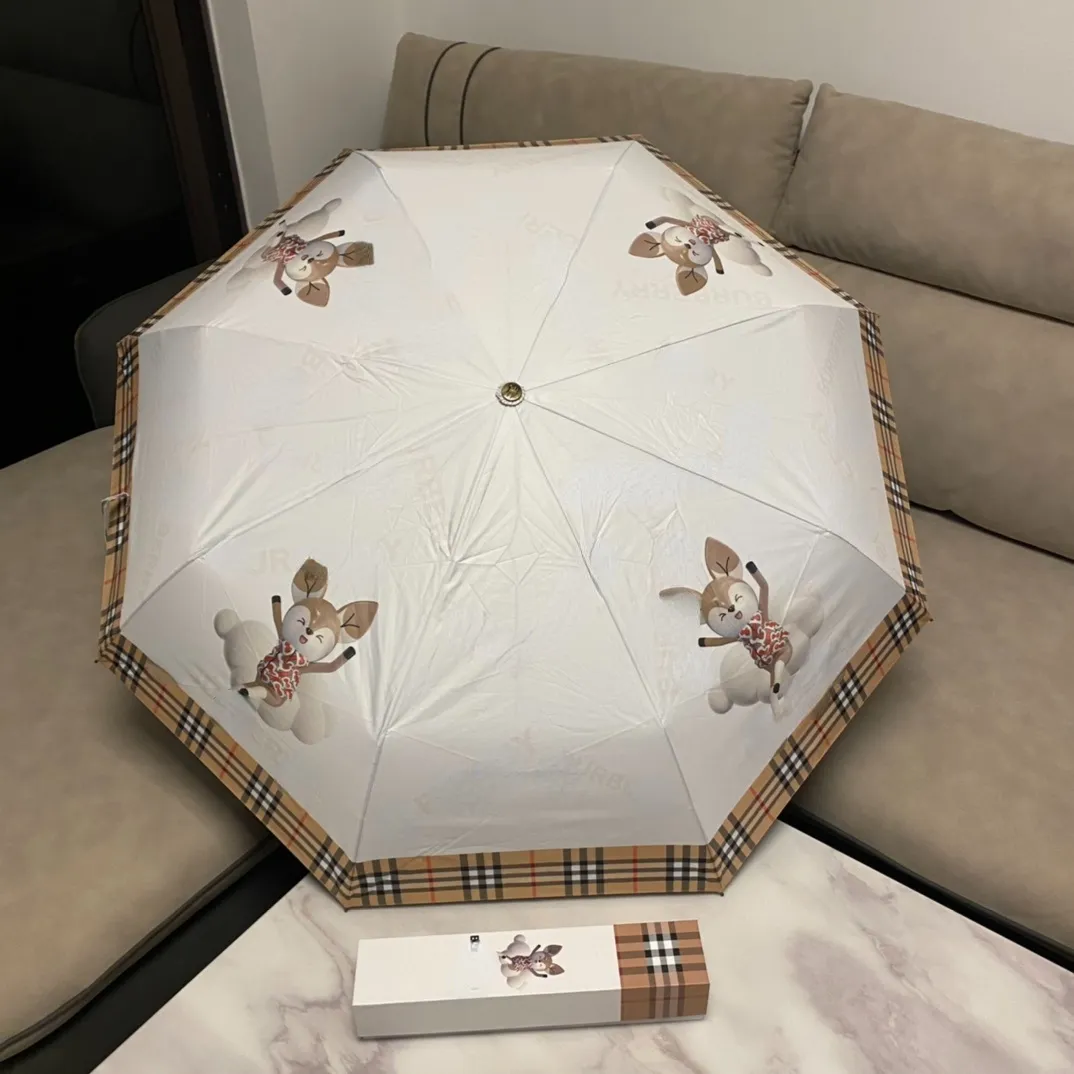 디자이너 자동 우산 레인 여성 남성 남성 접이식 UV 태양 투명 해양 우산 우산 고품질