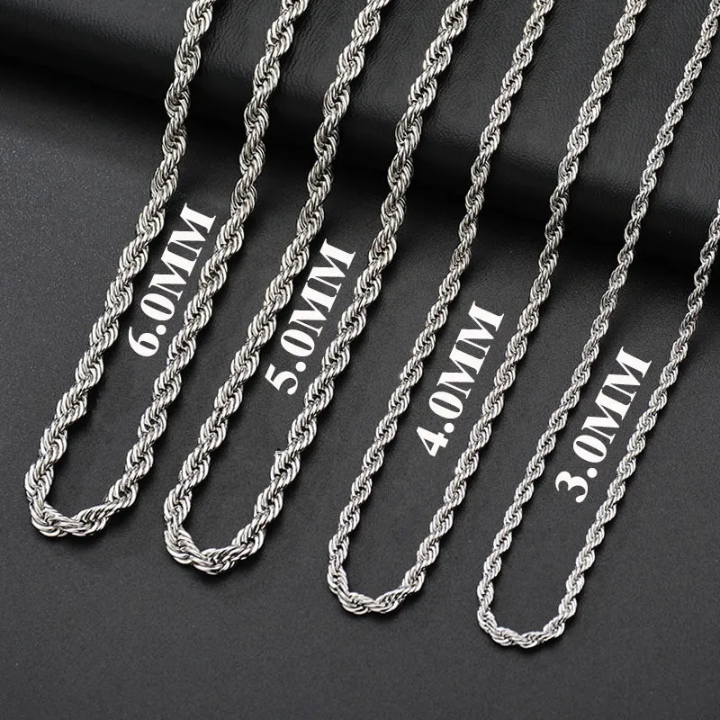 Панк -хип -хоп ожерелье сети Эд веревка нержавеющая сталь для женщин подарок золото золото серебро черное южноамериканское дизайнерское ювелирное украшение 263o