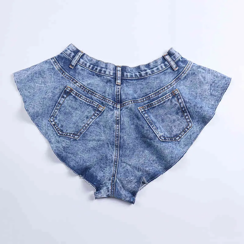 Short en jean à jambe large femmes taille haute Sexy Mini Feamale vêtements décontractés coréen mode d'été grande taille 210521