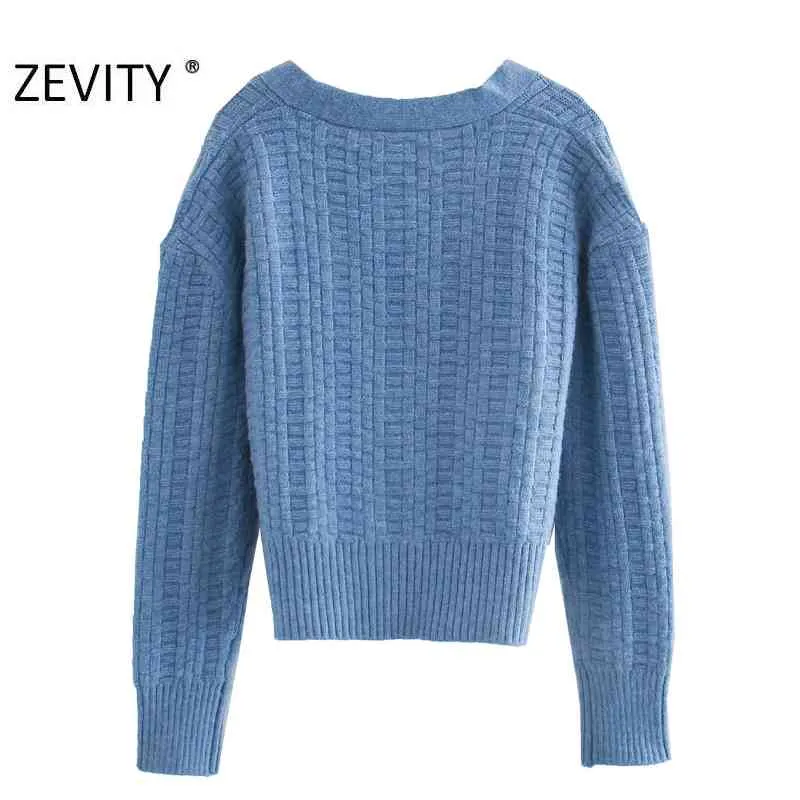 Kobiety Vintage V Neck Tekstura Wzór Dorywczo Knitting Sweter Chic Femme Długi Rękaw Piersed Cardigan Retro Topy S405 210420