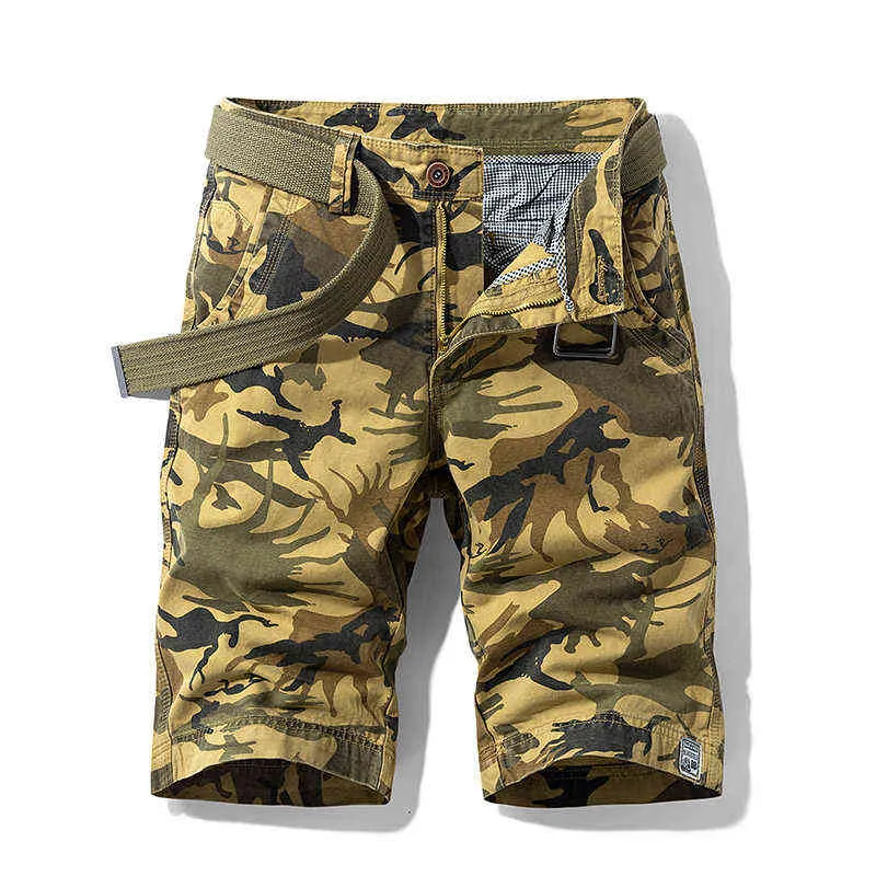 2021 летние хлопковые шорты мужские повседневные открытые шорты камуфляж дышащие бермуды шорты мужские пляжные брюки военная форма H1210