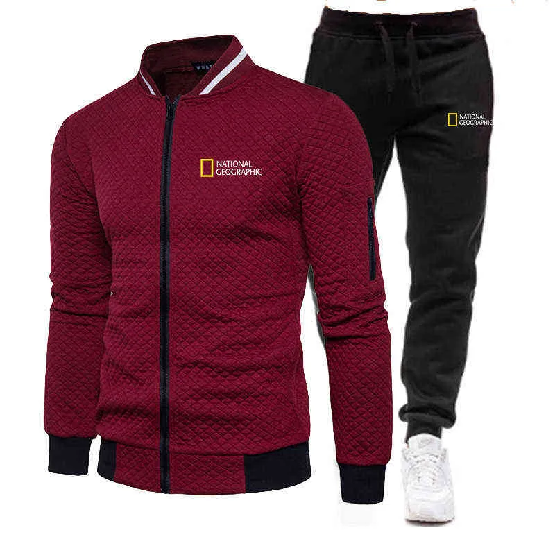 Costume de sport décontracté pour hommes, costume 2 pièces, veste et pantalon de sport, Streetwear Harajuku, ensembles pour hommes, survêtement pour hommes, G1217, automne et hiver