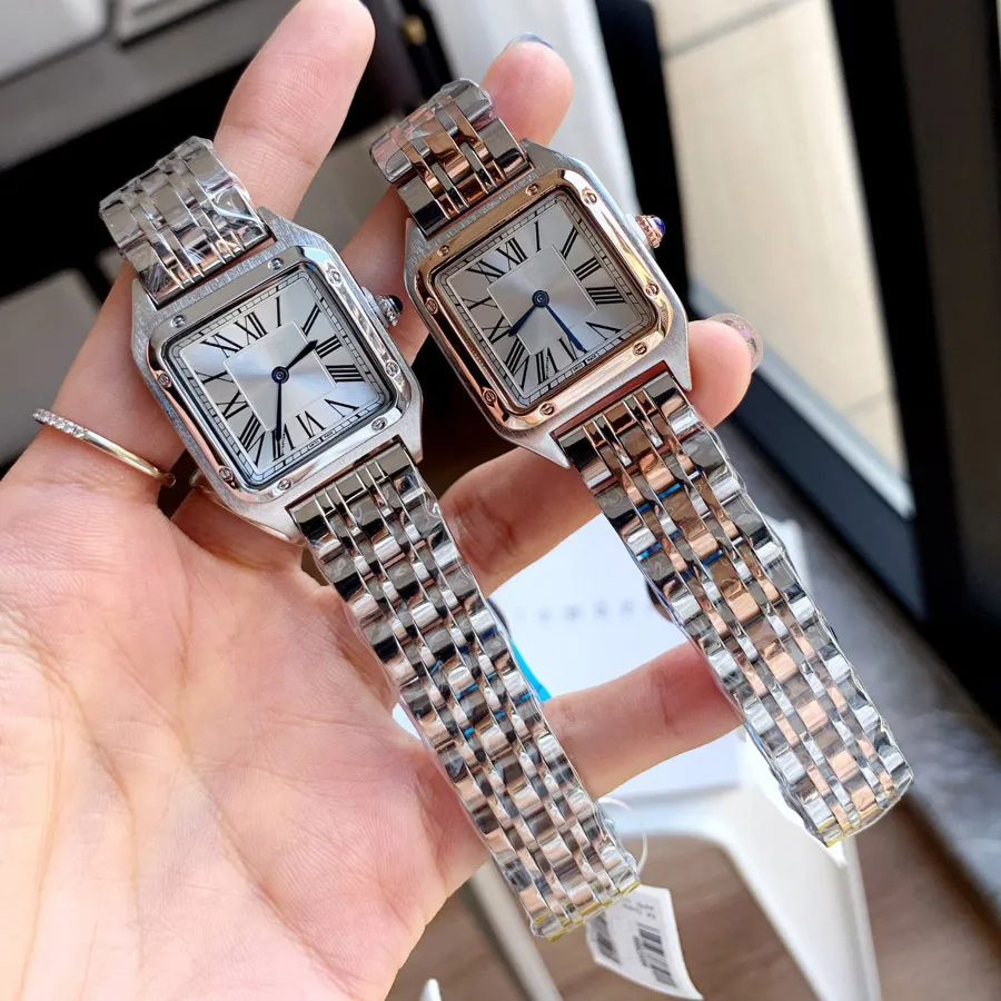 Marca de moda relógios feminino senhora menina quadrado algarismos árabes dial estilo aço metal boa qualidade relógio pulso c65229h