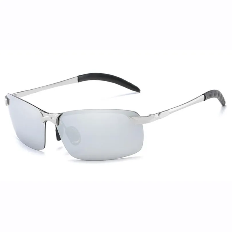 정사각형 남자 선글라스 66mm 야간 시력 안경 디자이너 낮과 야간 렌즈 음영 UV400 남자의 선글라스와 케이스 2859
