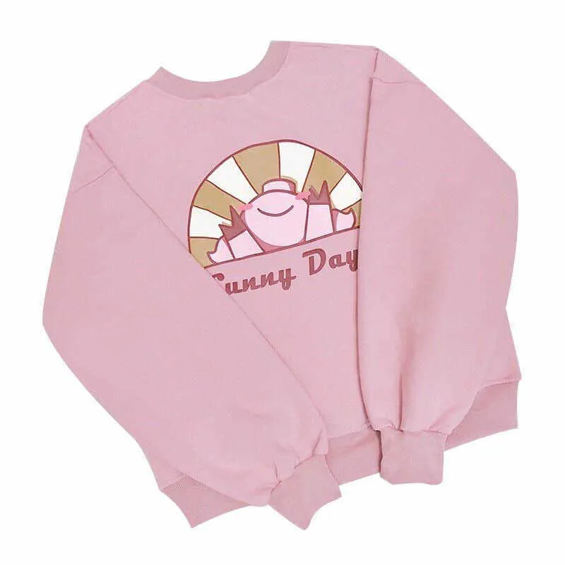 Bluza Cardigan Jesień College Styl Japoński Soft Girl Cute Pink Pig Koreański Loose Wild Student Kobieta Kurtka Dziewczyny 210526