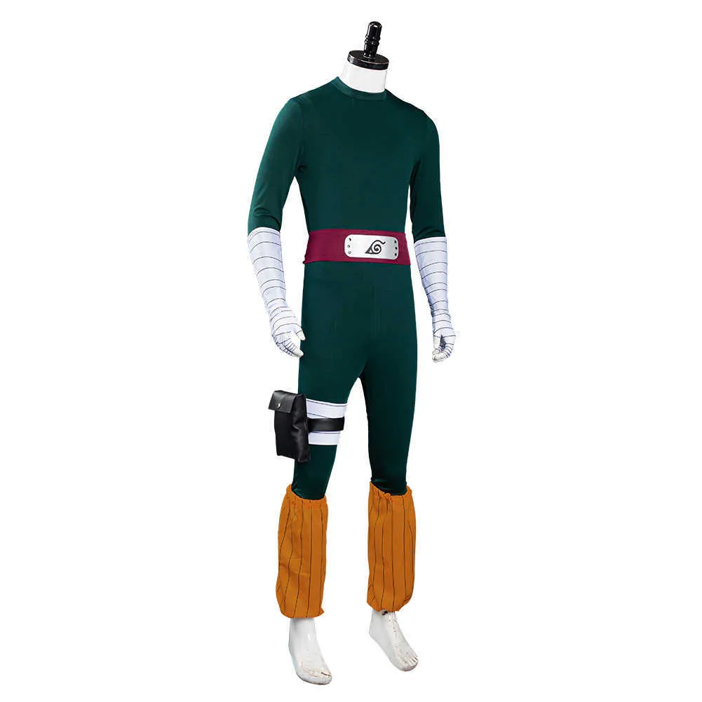 Rock Lee Cosplay Kostuum Groen Nauwsluitende Jumpsuit Outfits Halloween Carnaval Kostuums voor Mannen Vrouwen Q09108489290