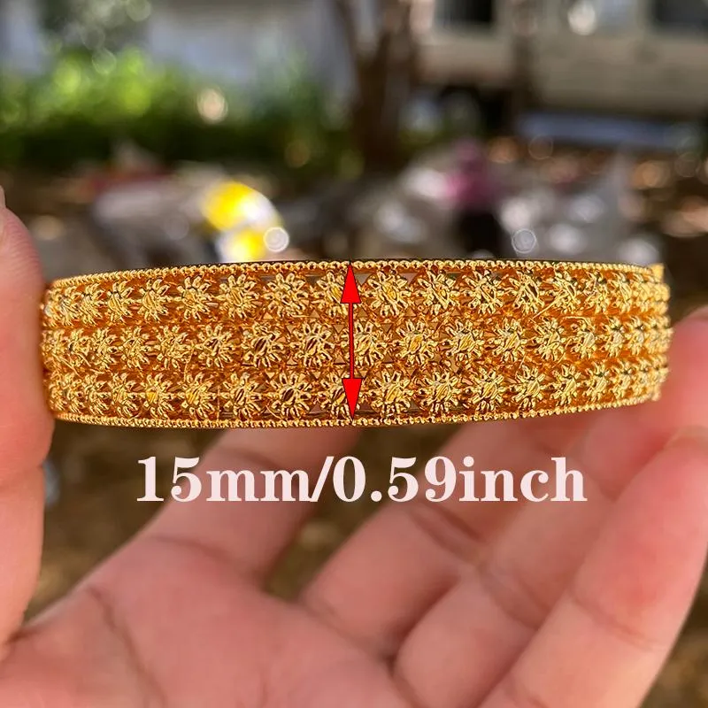 Bracelet Dubaï Bracles pour les femmes Gold Couleur Islam Middle East 24K Bracelets éthiopiens Bijoux de mariage Cadeaux africains 3292