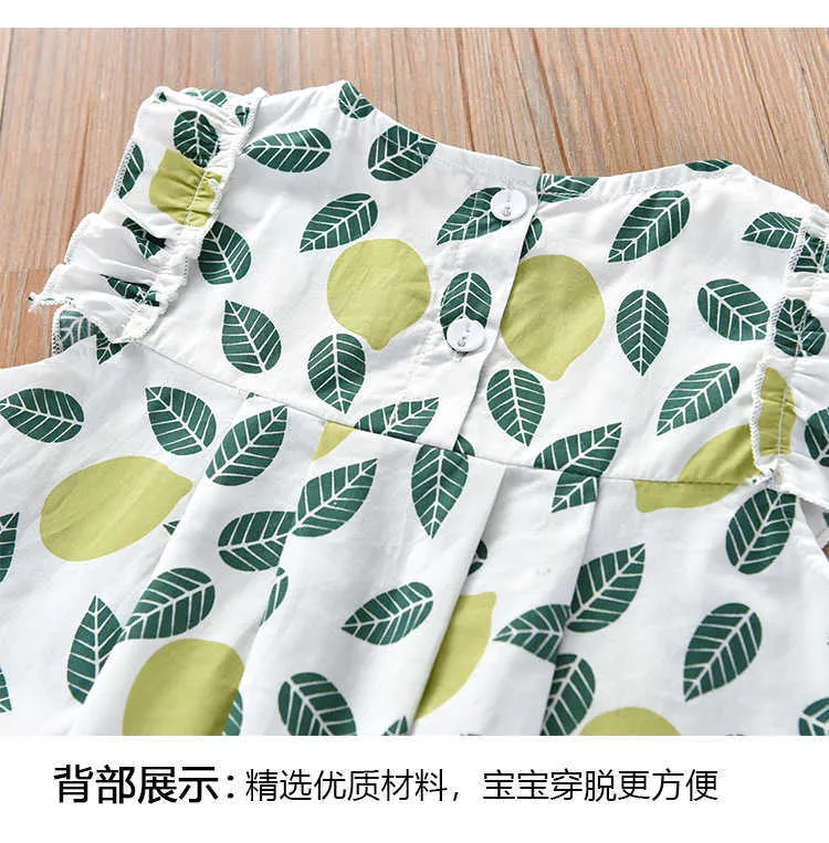 女の子の葉のボーズとショートパンツ2個セット子供の幼児の素敵な夏の服装服210529
