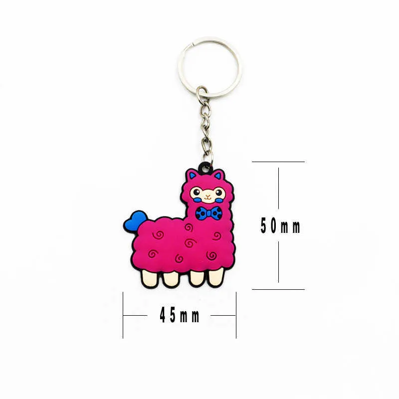 10 Pezzi Cartoon Pvc Lama Alpaca Portachiavi Portachiavi Bambino Zainetto Gioielli Portachiavi Animale Portachiavi Charms in Silicone Regalo G1019