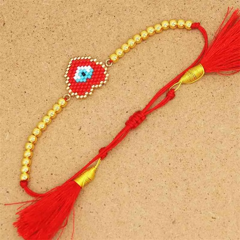 ZHONGVI MIYUKI coeur Boho femmes turc mauvais œil Bracelet rouge ensemble étoile bijoux Pulsera Mujer 2020 gland cadeaux faits à la main