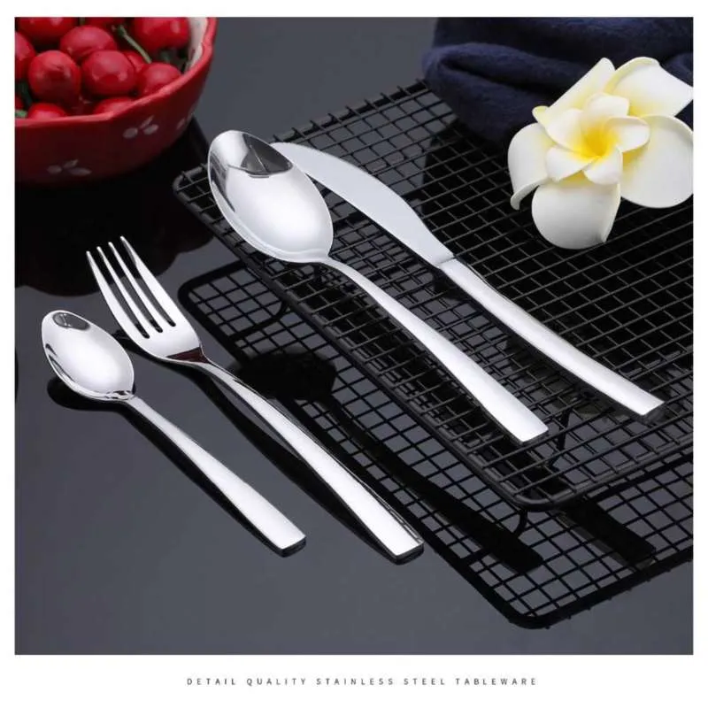 24 stks roestvrij bestek Set Stickware Sets Hoogwaardige Spiegel Polijsten 18/10 Silverware Servies Lepels Mes Fork Gift Box 210928