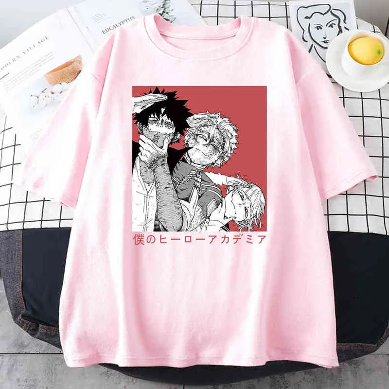 私のヒーローアカデミアかわいいアニメDabiホークストーガヒミコTシャツ女性カジュアル原宿ティーオーシャスTシャツY220208