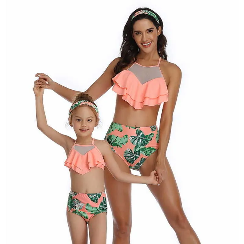 Мать и дочь одежда родитель-ребенок купальник цветочные бикини семейство сопоставление E1803 210610