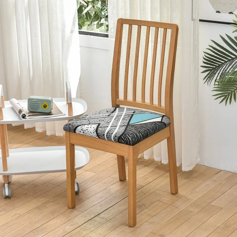 Toutes les saisons imprimer housse de coussin de siège pour salle à manger décor à la maison Spandex Stretch chaise couvre amovible lavable protecteur 220302