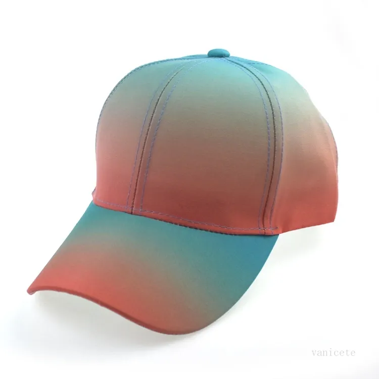 Chapeaux de fête Chapeau dégradé coloré 5 styles personnalité Casquette de baseball réglable chapeau de soleil adulte Europe et Amérique T2I52193